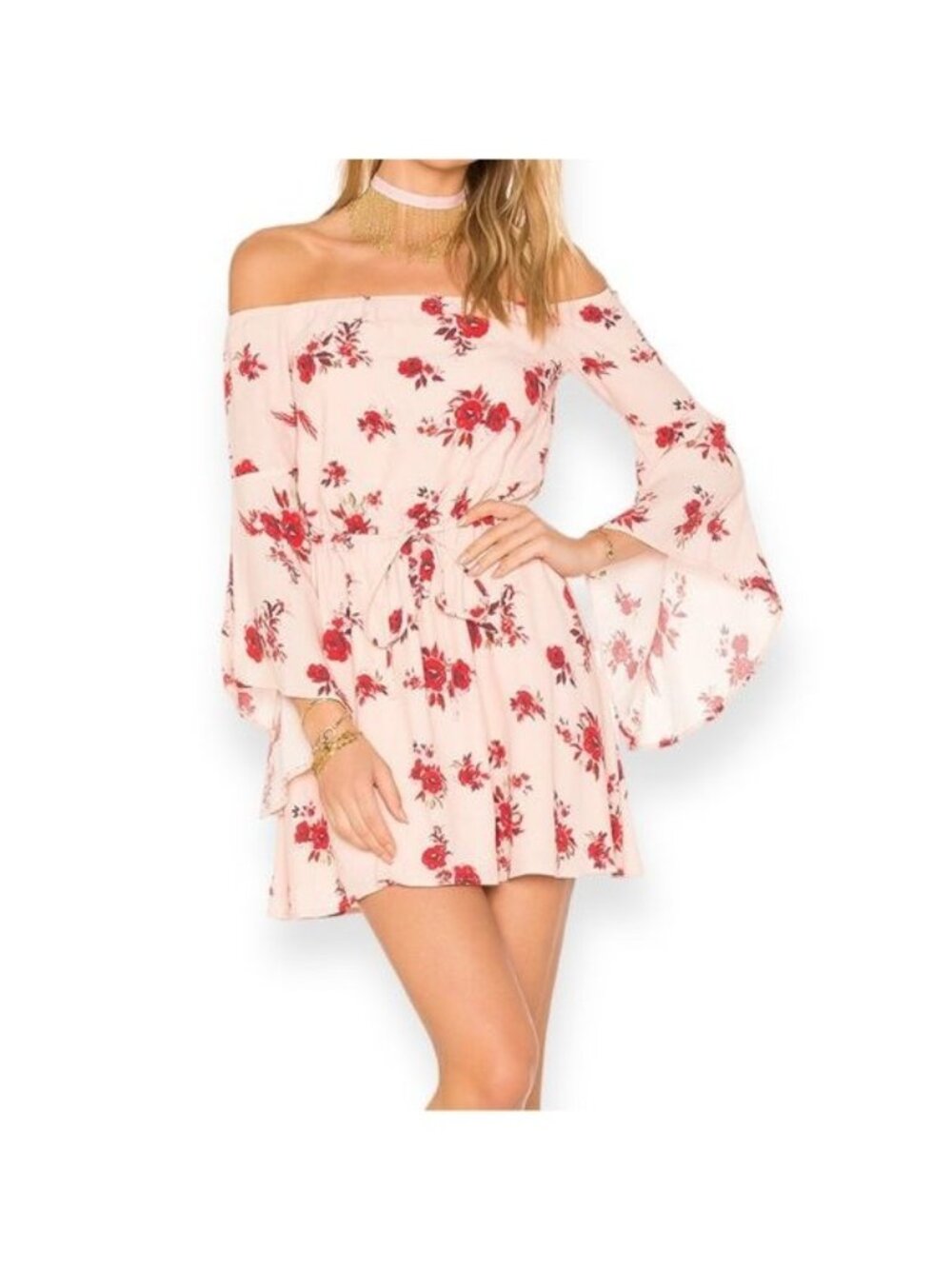 Lovers + Friends Stay Dress in Blossom Print, Pink, Size XS
